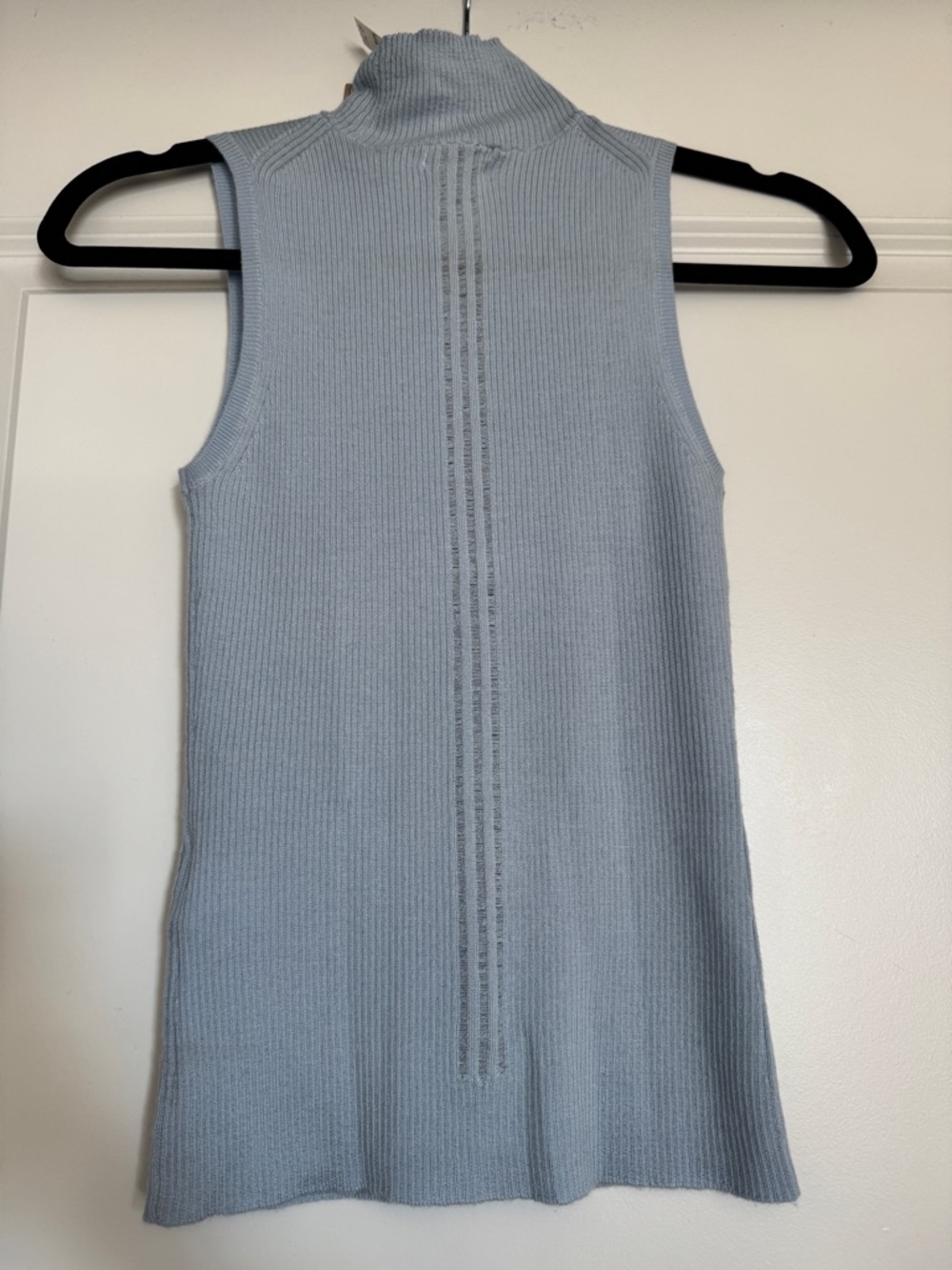 NWT! MADEWELL Women's Merino Wool-Silk Sweater Tank Mockneck Blue Mist Size XS - Picture 7 of 13